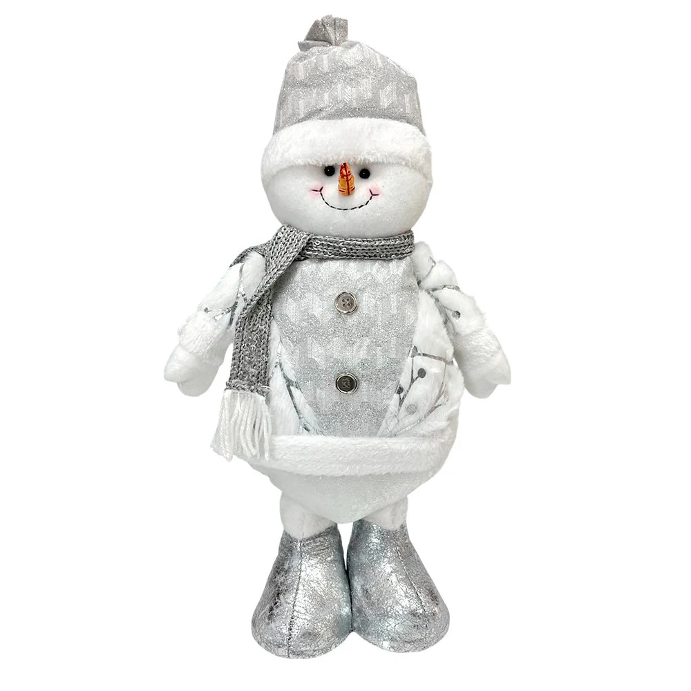 Adorno Navidad Hombre de Nieve de Pie 43 cm / Blanco y Plateado / Miró Christmas - Image 2