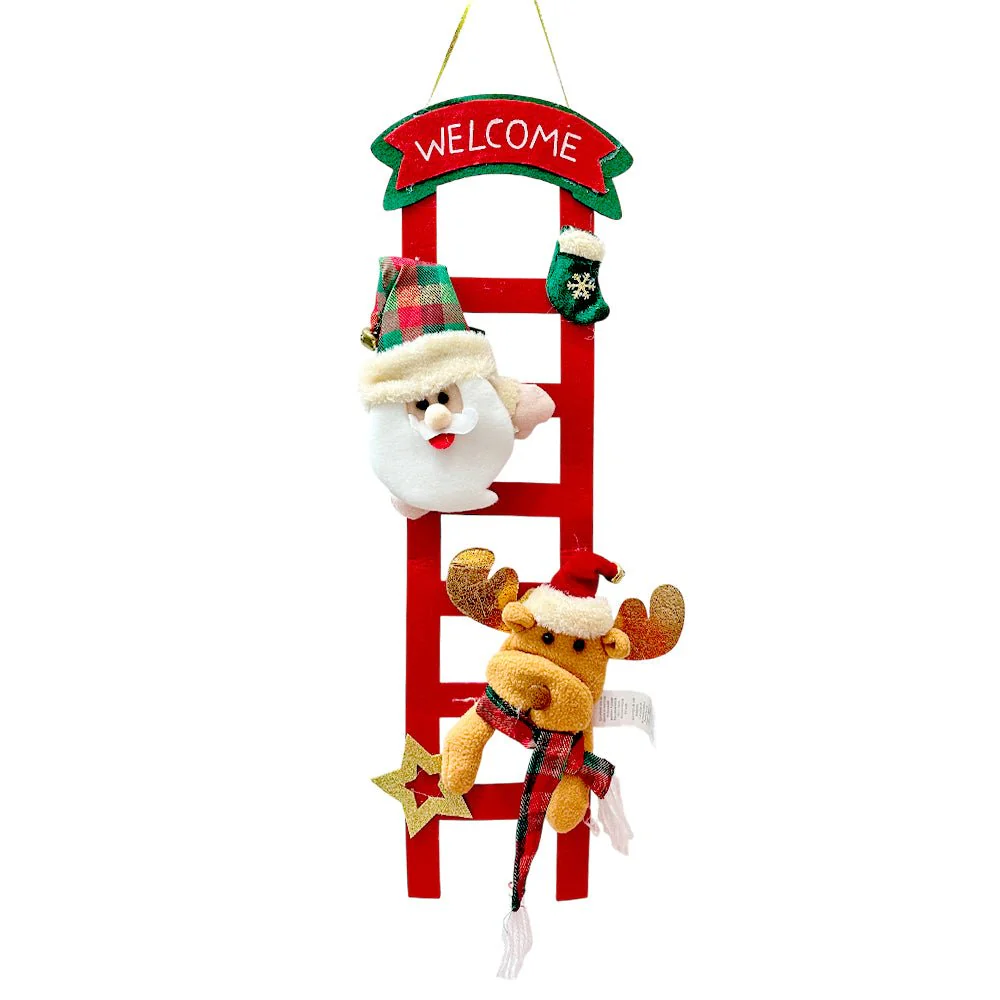 Adorno Navideño Santa y Reno en Escalera / Christmas Elegance