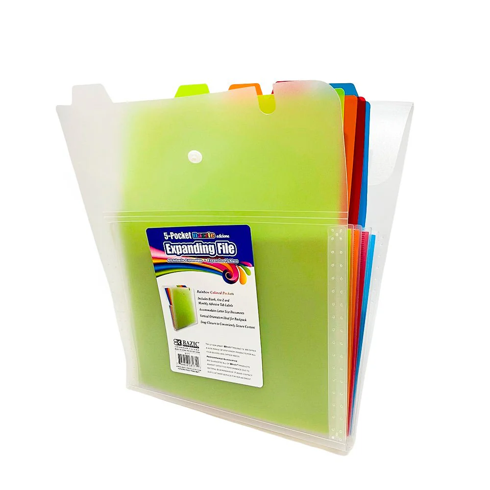 Archivador Tamaño Bazic / Carta / 5 Divisiones - Transparente – Colores - Image 2