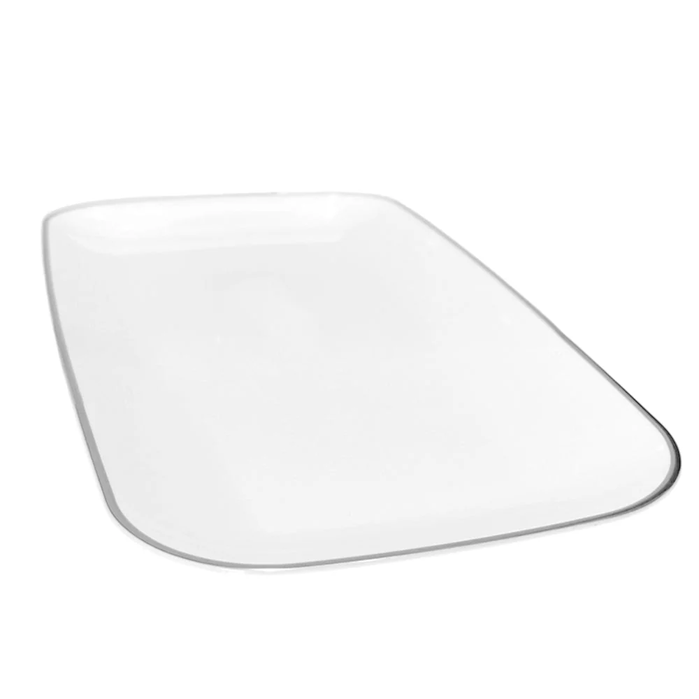 Bandeja Rectangular Para Servir Lillian / 18" x 11.2" / 2 Piezas / Blanca-Silver - Image 2