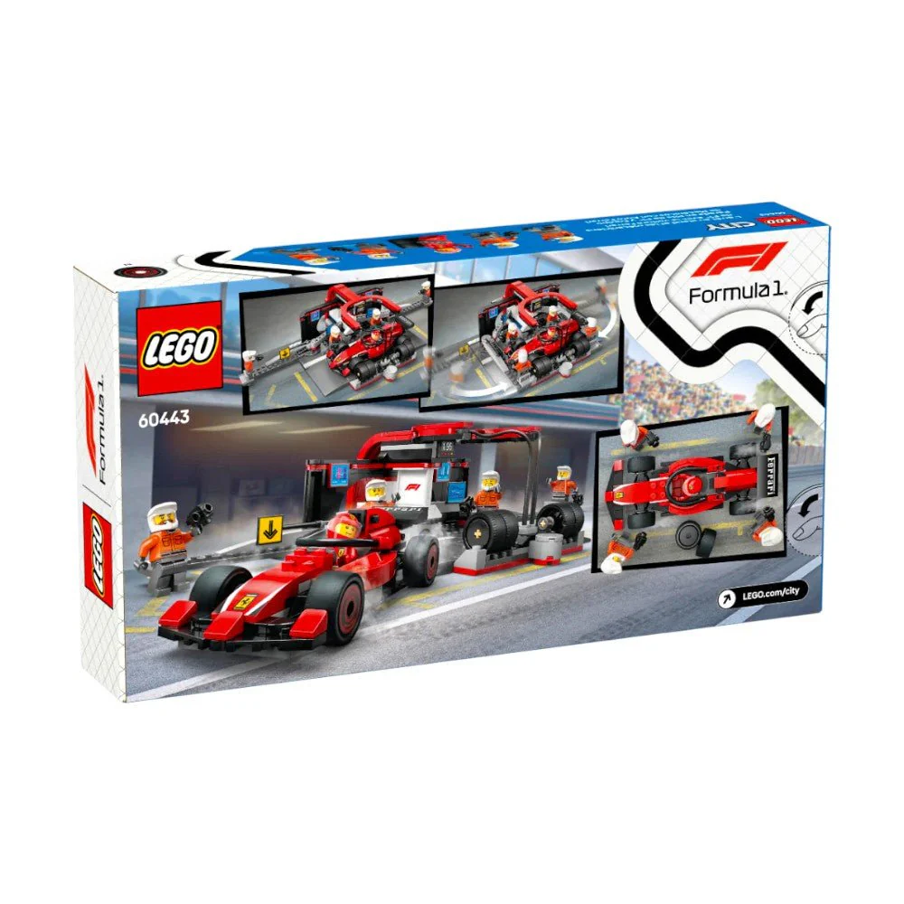 Bloques LEGO® Parada en Pits de F1® y Equipo de Mecánicos con Auto Ferrari - Image 10