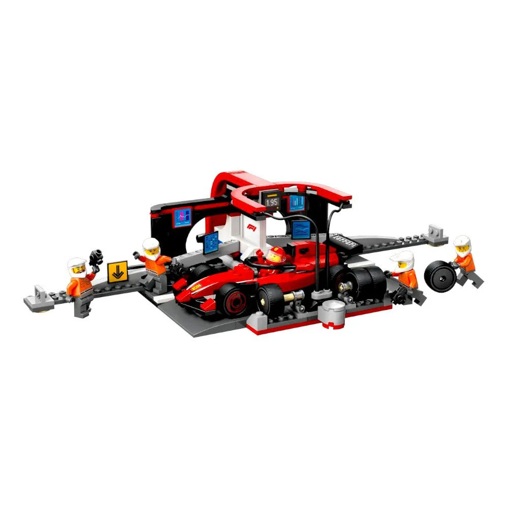 Bloques LEGO® Parada en Pits de F1® y Equipo de Mecánicos con Auto Ferrari - Image 5