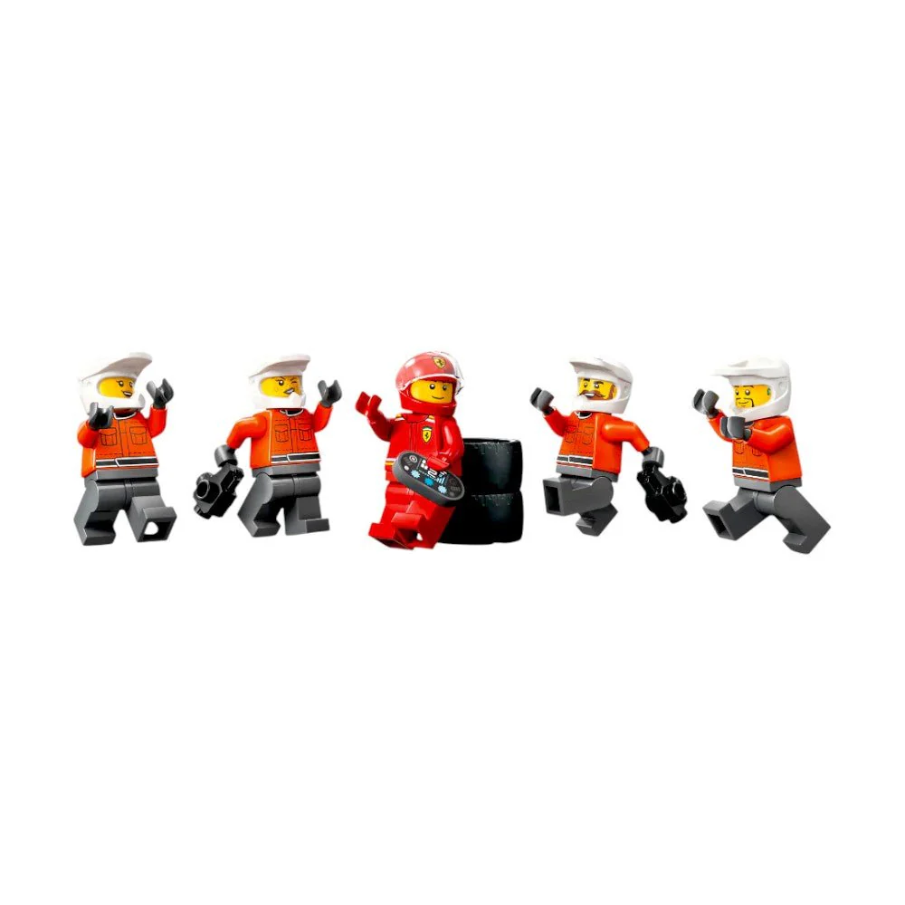 Bloques LEGO® Parada en Pits de F1® y Equipo de Mecánicos con Auto Ferrari - Image 8