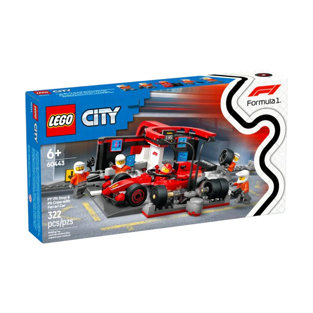 Bloques LEGO® Parada en Pits de F1® y Equipo de Mecánicos con Auto Ferrari - Image 9