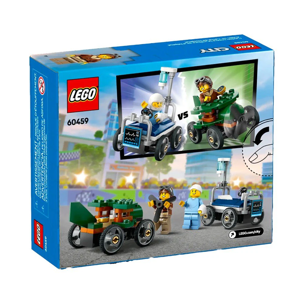 Bloques LEGO Pack de Autos de Carreras: Avión vs. Cama de Hospital - Image 6