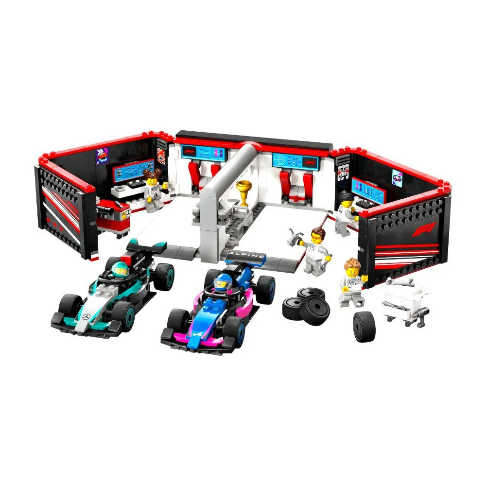 Bloques LEGO Taller de F1® con Autos Mercedes-AMG y Alpine - Image 3