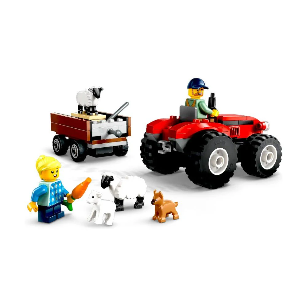 Bloques LEGO Tractor Rojo Remolque Y Ovejas - Image 4