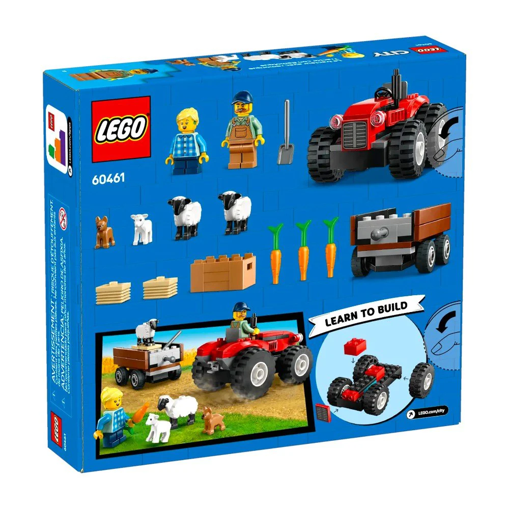 Bloques LEGO Tractor Rojo Remolque Y Ovejas - Image 6