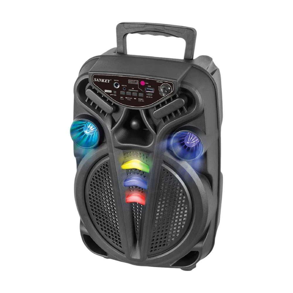 Bocina Portátil Sankey PA-8DCC001A 8” / Bluetooth / Karaoke / Luces LED / USB / Micrófono Incluido - Image 3