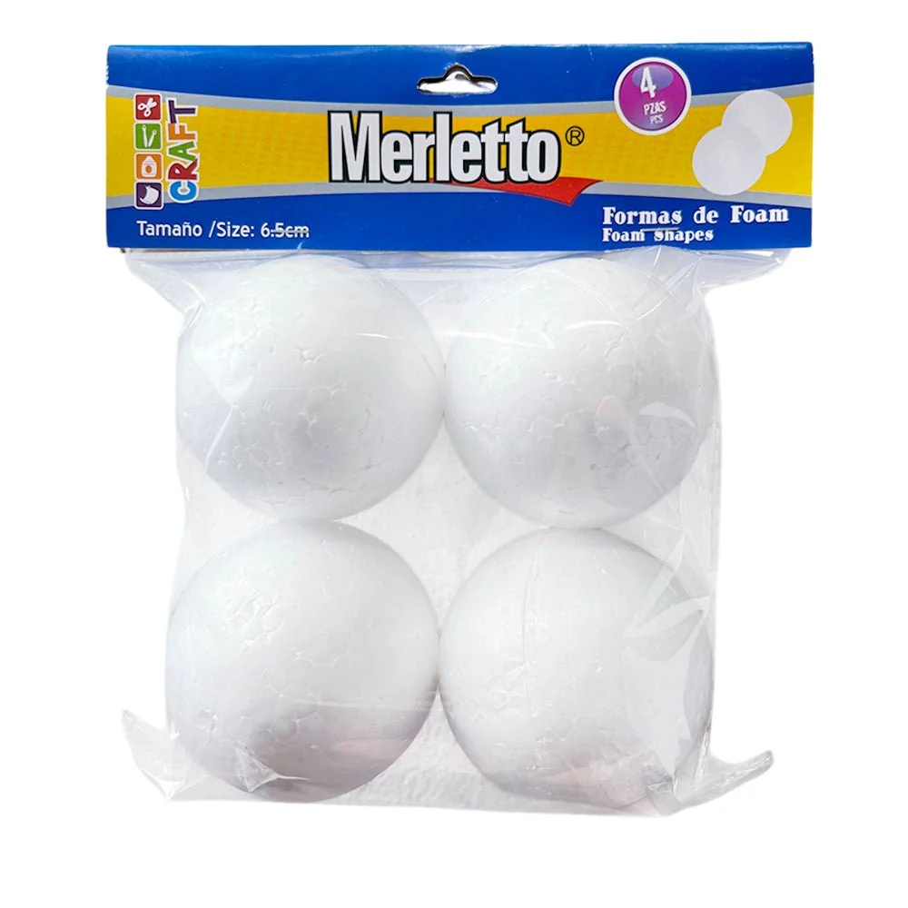 Bolas de Foam Merletto / 6.5 cm – 4 Piezas