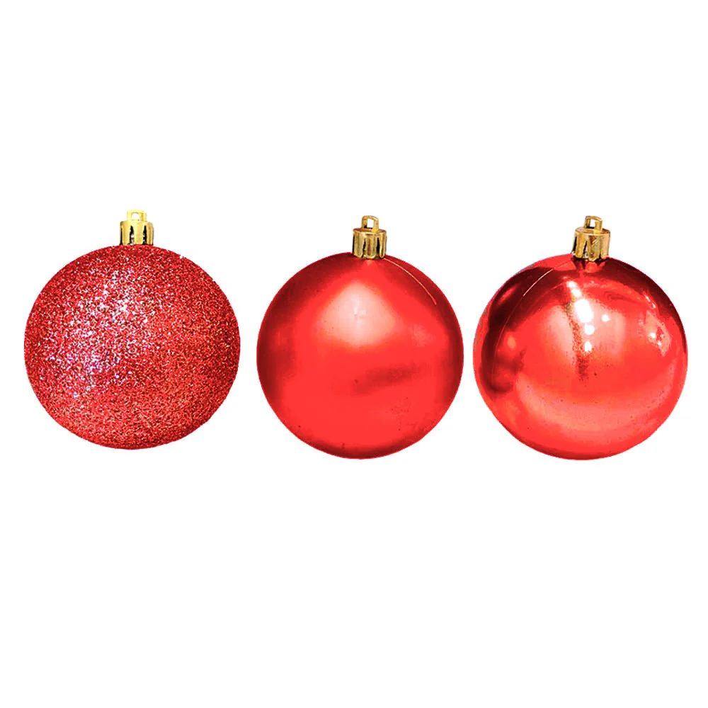 Bola Navideña 12 pza Decoradas / Roja / 6 cm / Maranelo Christmas