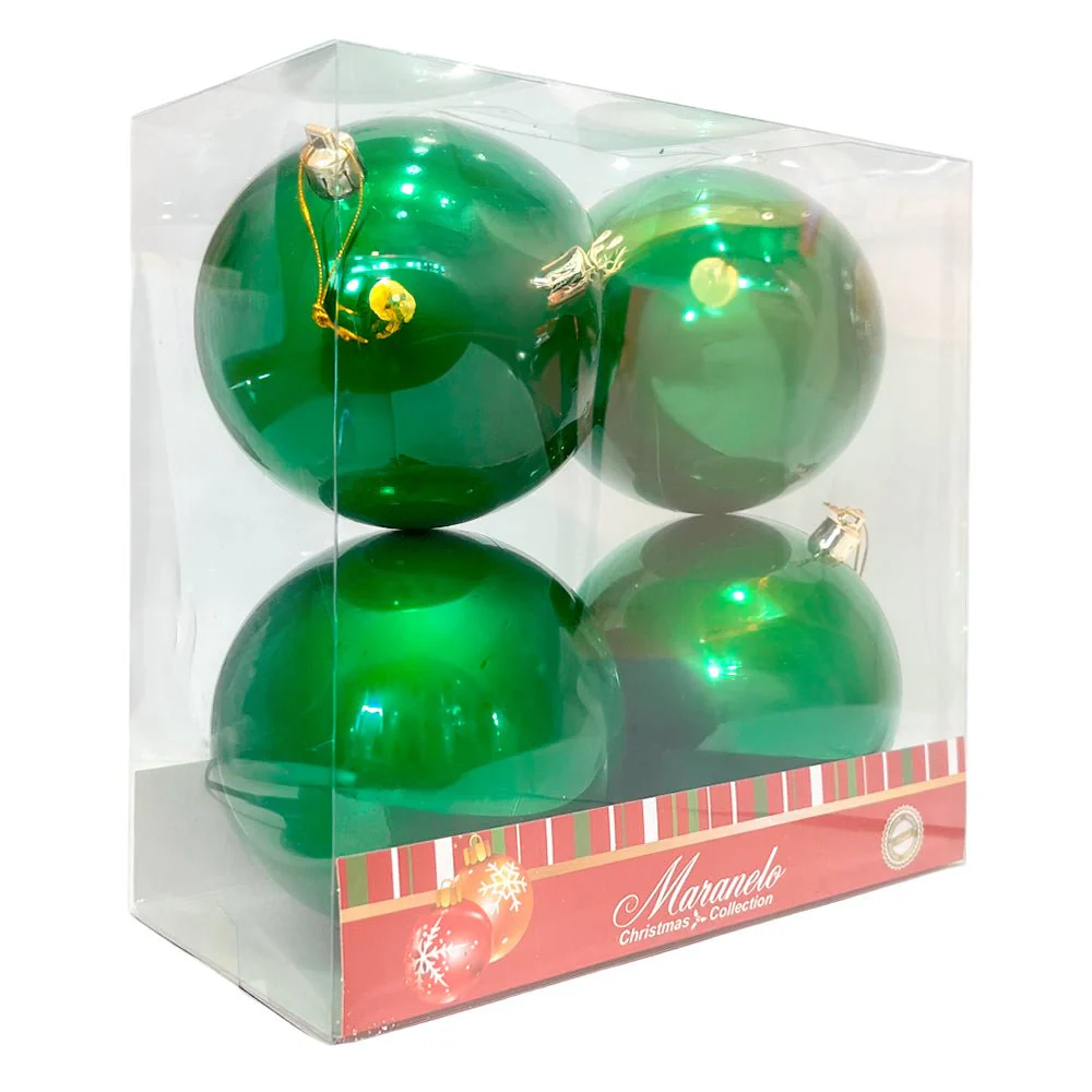 Bola Navideña 4 pza / Lisa Perladas Verde / 10 cm / Maranelo Christmas - Image 2