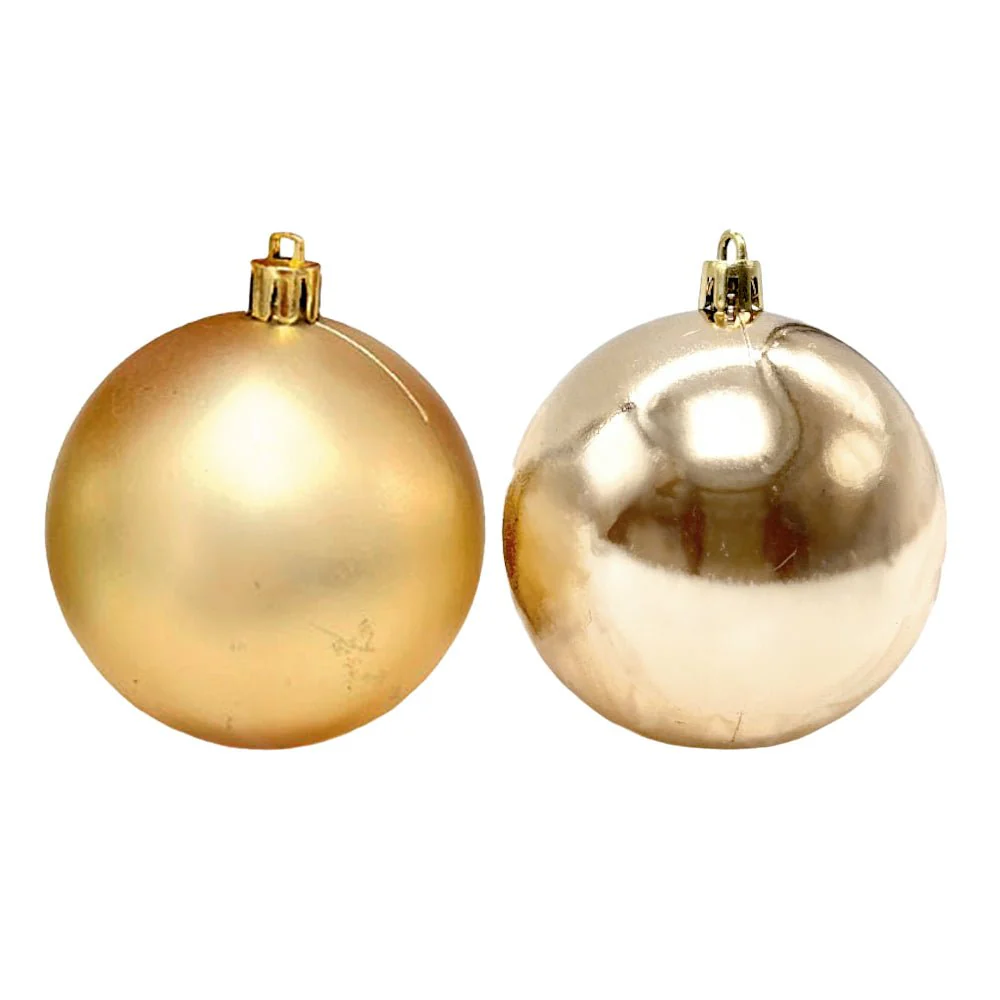 Bola Navideña 6 pza / Brillantes Mate / Doradas / 8 cm / Maranelo Christmas