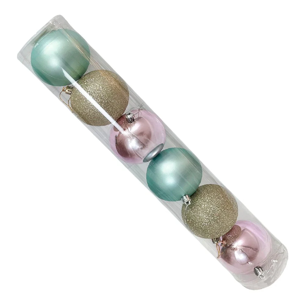 Bola Navideña 6 pza Decoradas / Champaña y Rosa / 8 cm / Maranelo Christmas - Image 2
