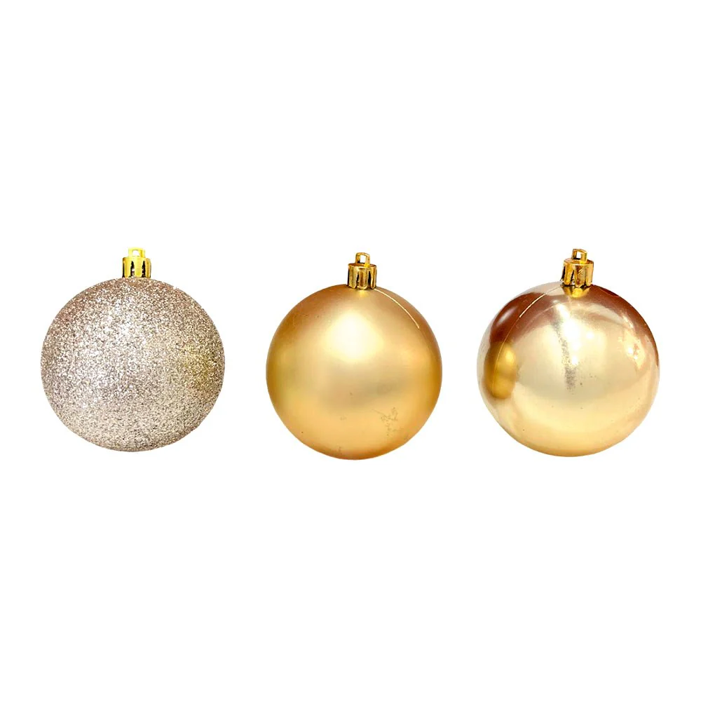 Bola Navideña 6 pza / Doradas Decoradas / 8 cm / Maranelo Christmas