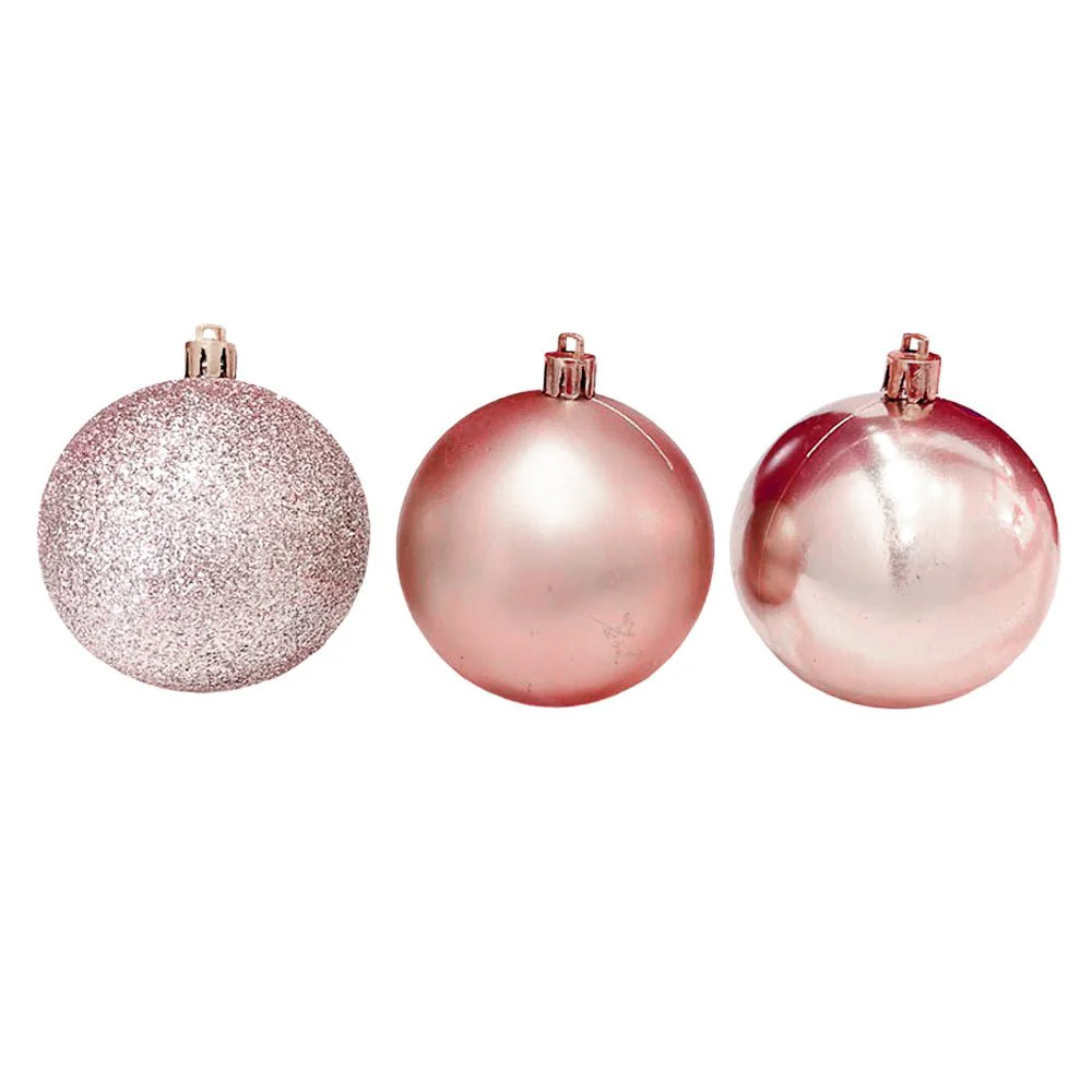 Bola Navideña 6 pza Decoradas / Rosa / 8 cm / Maranelo Christmas