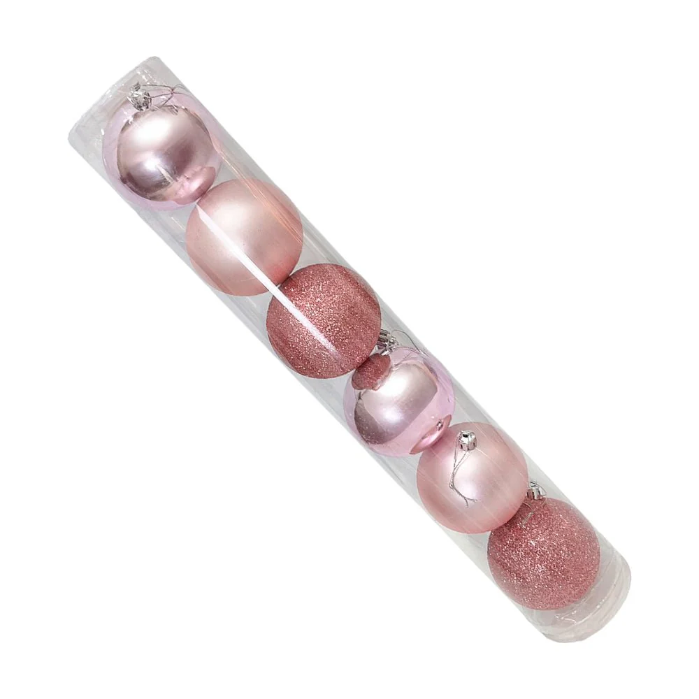 Bola Navideña 6 pza Decoradas / Rosa / 8 cm / Maranelo Christmas - Image 2