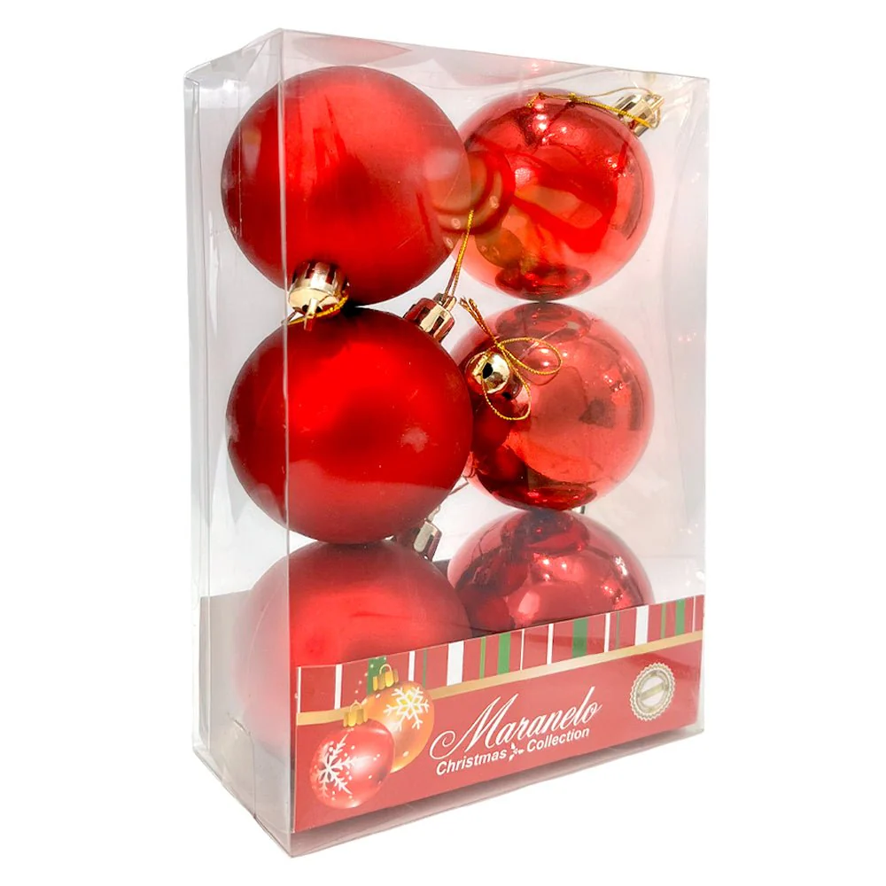 Bola Navideña 6 pza / Lisa / Roja / 6 cm / Maranelo Christmas - Image 2