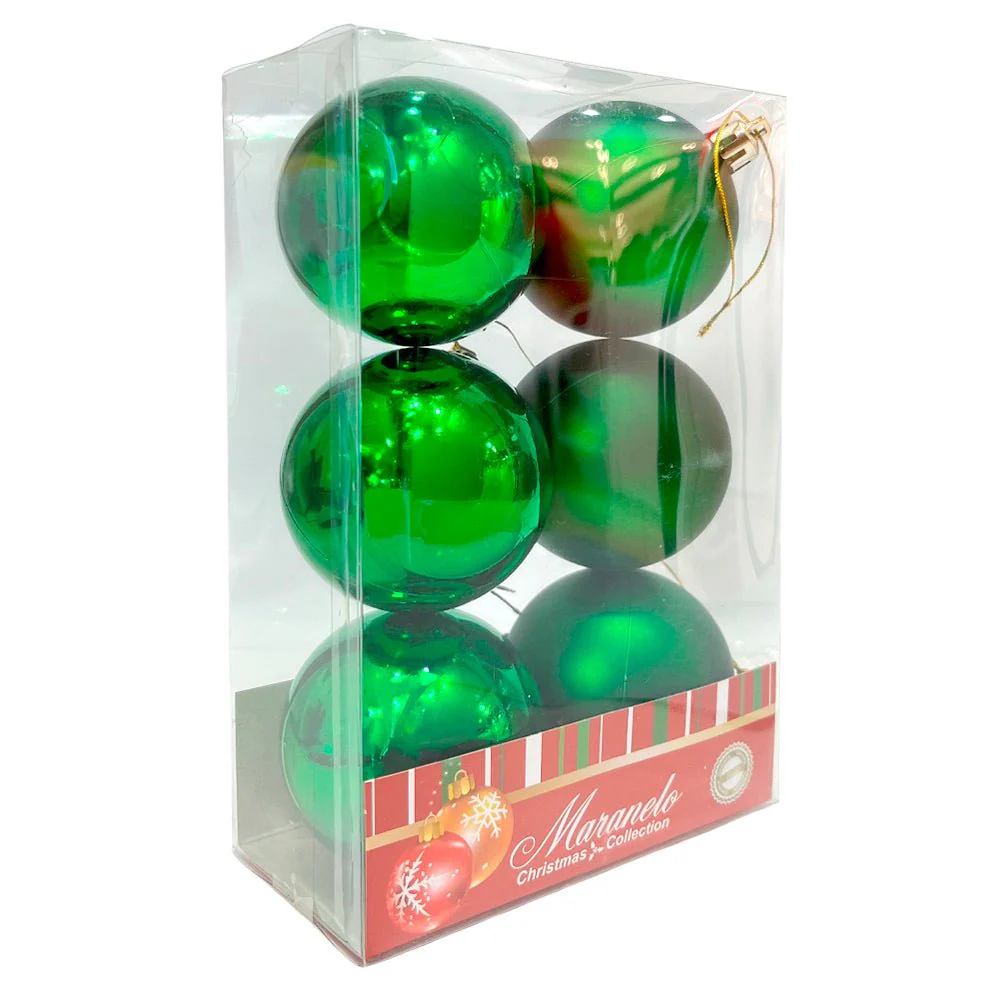 Bola Navideña 6 pza / Lisa / Verde / 6 cm / Maranelo Christmas - Image 2