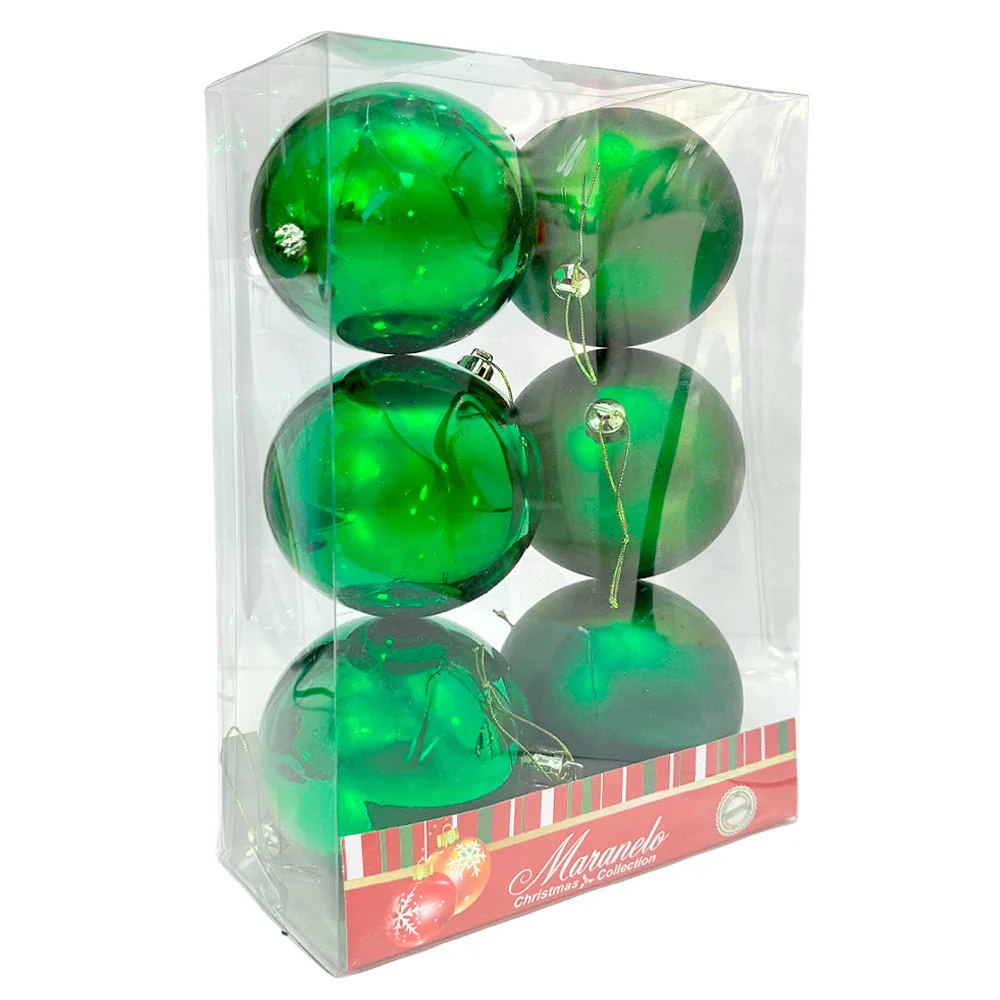 Bola Navideña 6 pza / Lisas / Verde / 8 cm / Maranelo Christmas - Image 2