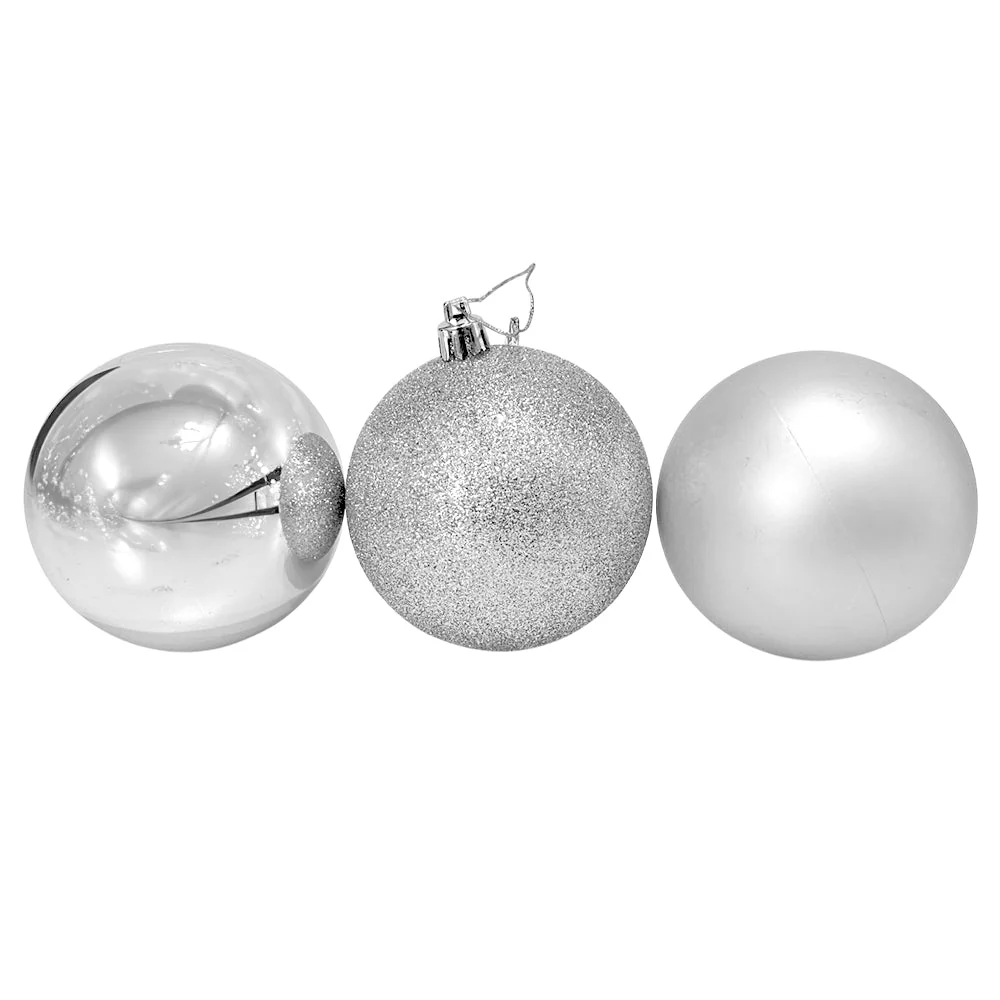 Bola Navideña 6 pza / Plateadas Decoradas / 8 cm / Maranelo Christmas