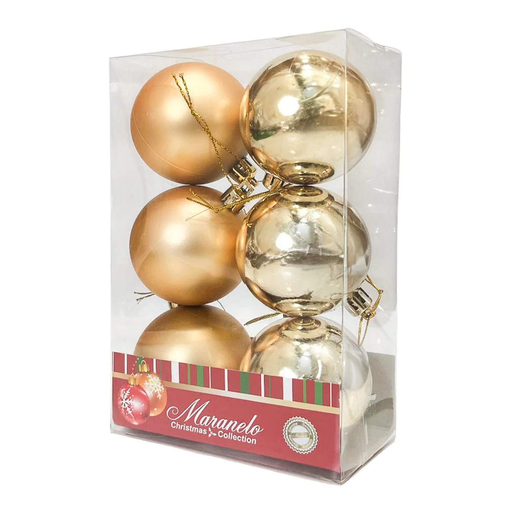 Bola Navideña 6 Pzas Lisa Decoradas / 6 cm / Maranelo Christmas - Image 2
