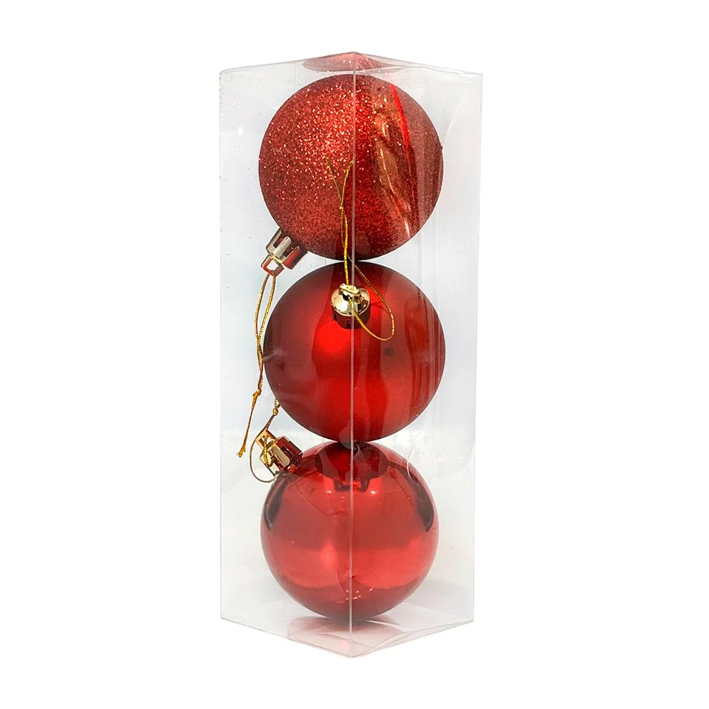 Bola Navideña Lisa de 6Cm Maranelo Christmas / 3 Piezas / Brillante-Mate-Escarchada / Roja - Image 2