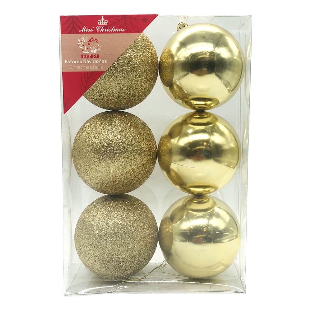 Bolas de Navidad Miro Christmas de 8 cm Brillantes 6 Piezas334