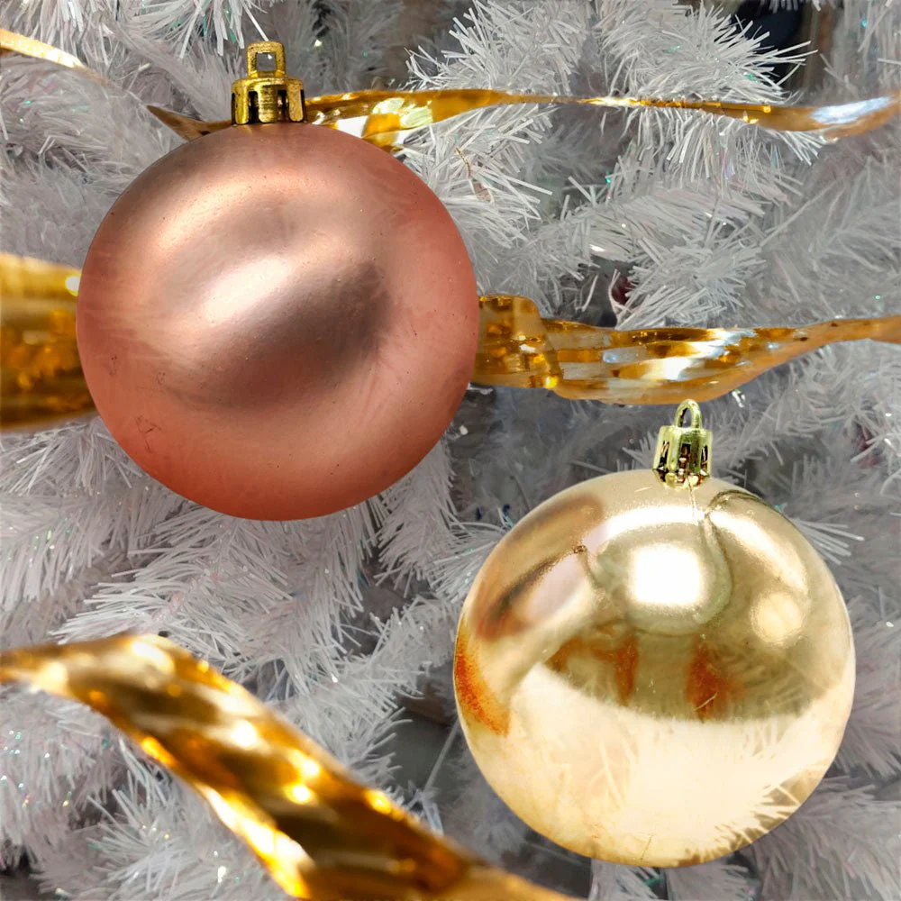 Bolas Lisas Navideñas Maranelo Christmas 6 Piezas / 6Cm / Dorado Champagne