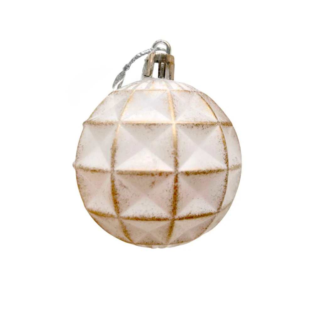 Bolas Navideñas Christmas Elegance 6Cm / 3 Piezas / Blanco-Dorado - Image 2