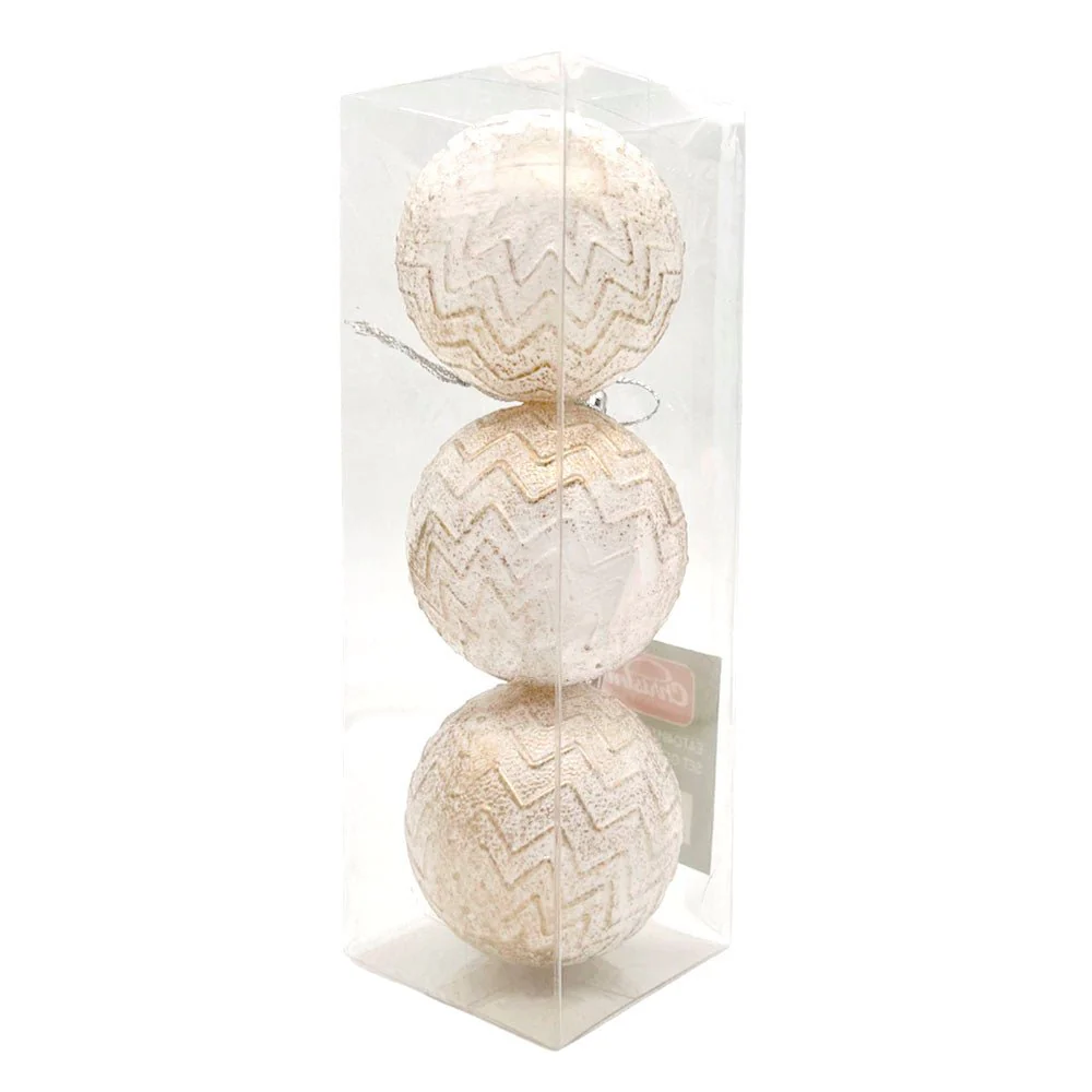 Bolas Navideñas Christmas Elegance 6Cm / 3 Piezas / Dorado-Blanco - Image 2