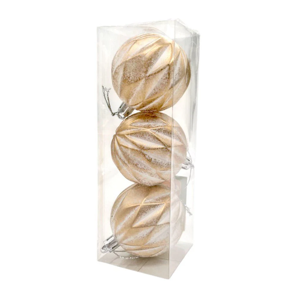 Bolas Navideñas Christmas Elegance de 6Cm / 3 Piezas / Dorado-Blanco - Image 2