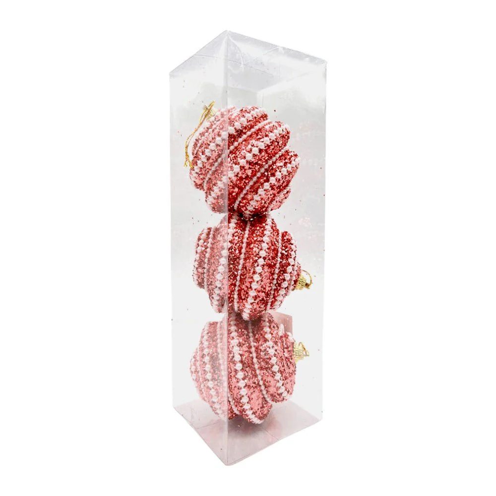 Bolas Navideñas Decoradas Maranelo Christmas de 8Cm / 3 Piezas / Rose Gold - Image 2