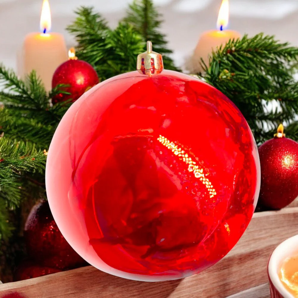 Bolas Navideñas Maranelo Christmas 4 Piezas / 10Cm / Rojo Perlado