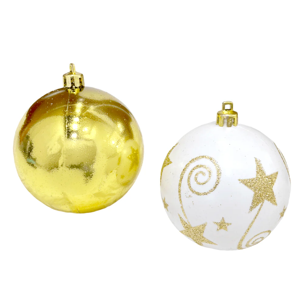 Bolas Navideñas Maranelo Christmas / 6 Piezas / 7Cm / Dorado-Blanco - Image 3