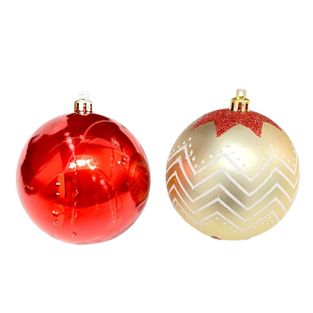 Bolas Navideñas Maranelo Christmas de 8cm / 6 Piezas / Roja-Dorada - Image 3