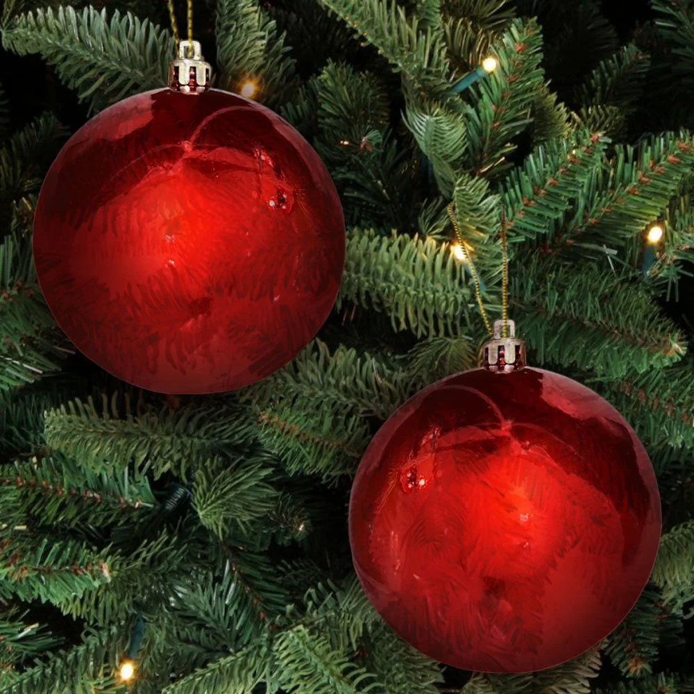 Bolas Navideñas Maranelo Christmas de 8Cm / 6 Piezas / Rojo Perlado