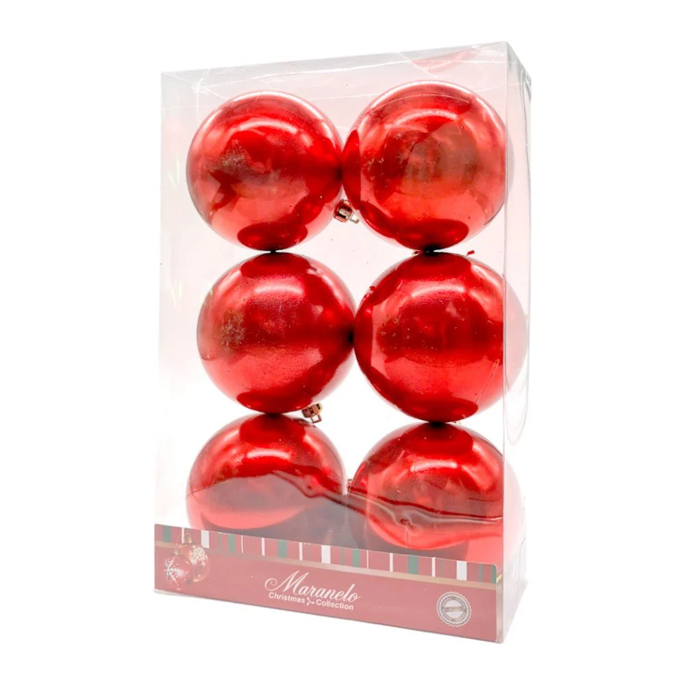 Bolas Navideñas Maranelo Christmas de 8Cm / 6 Piezas / Rojo Perlado - Image 2