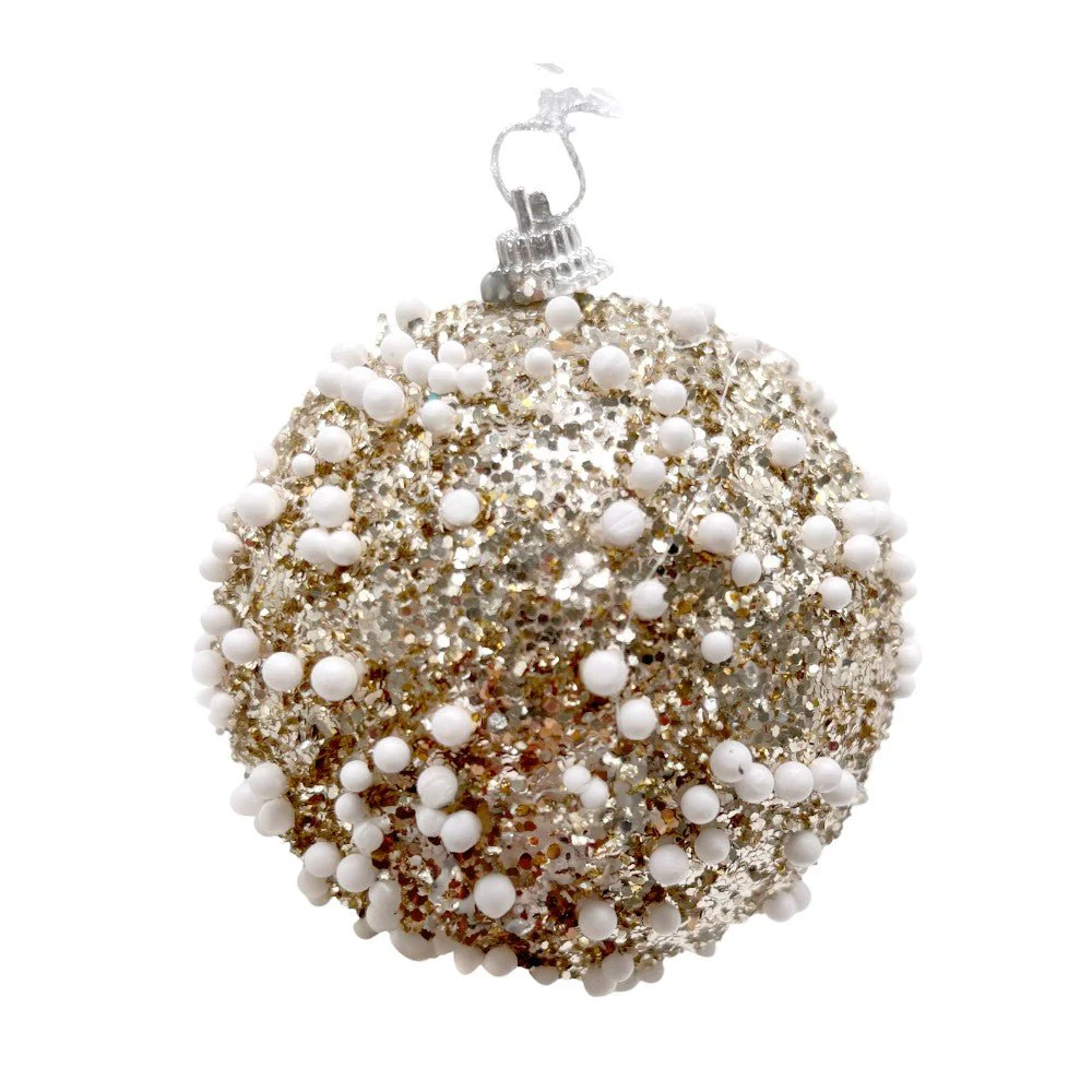 Bolas Navideñas Maranelo Christmas de 8Cm / Decoradas / 3 Piezas / Dorado - Image 3