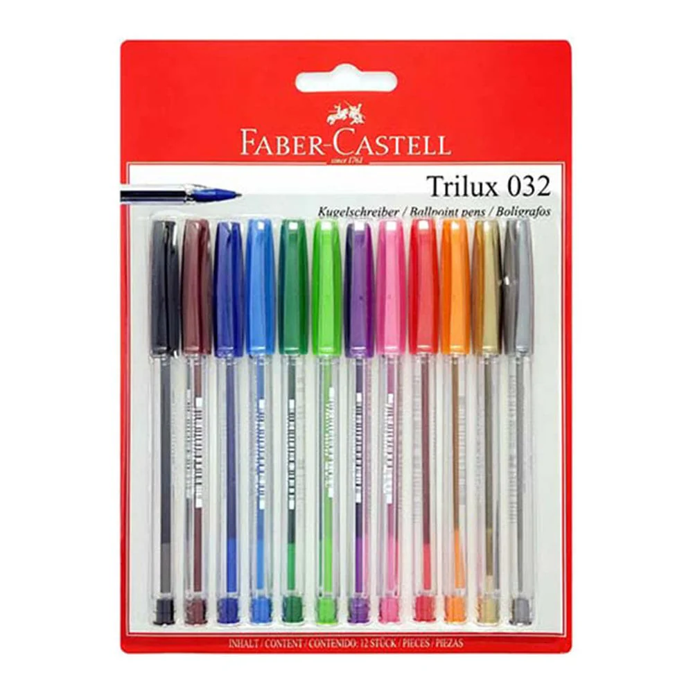Boligrafo Trilux 032-M Faber Castell / Estuche de 10 Piezas / Surtido