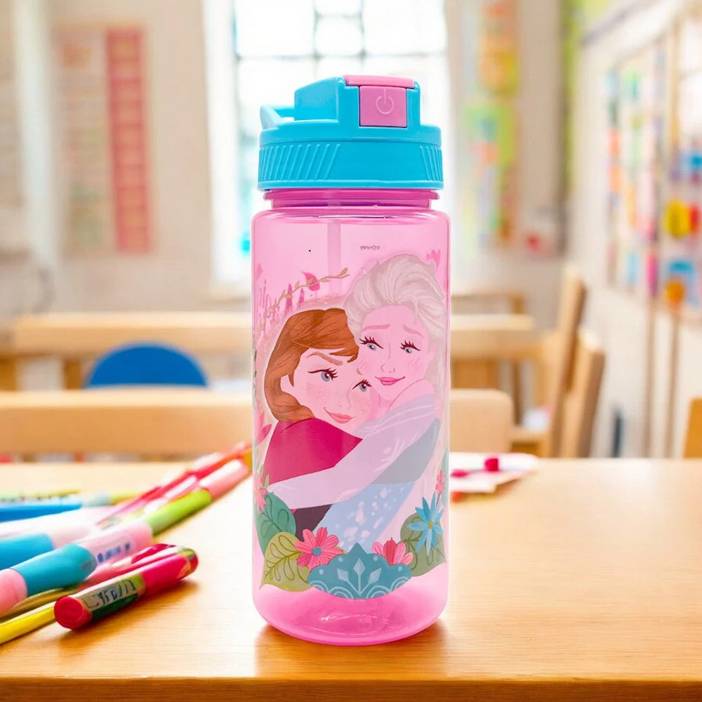 Botella Plástica Frozen de 500Ml / Infantil / Con Carrizo