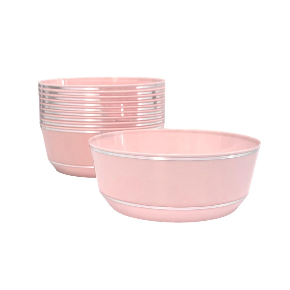 Bowl / Elegance Party / 14 oz / Blush & Silver / 10 Piezas - Image 3