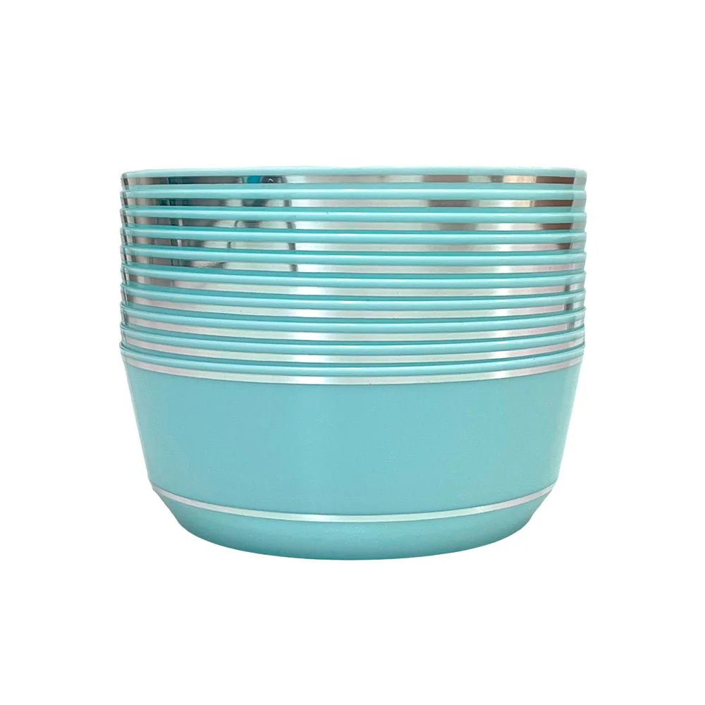 Bowl / Elegance Party / 14 oz / Mint & Silver / 10 Piezas - Image 4