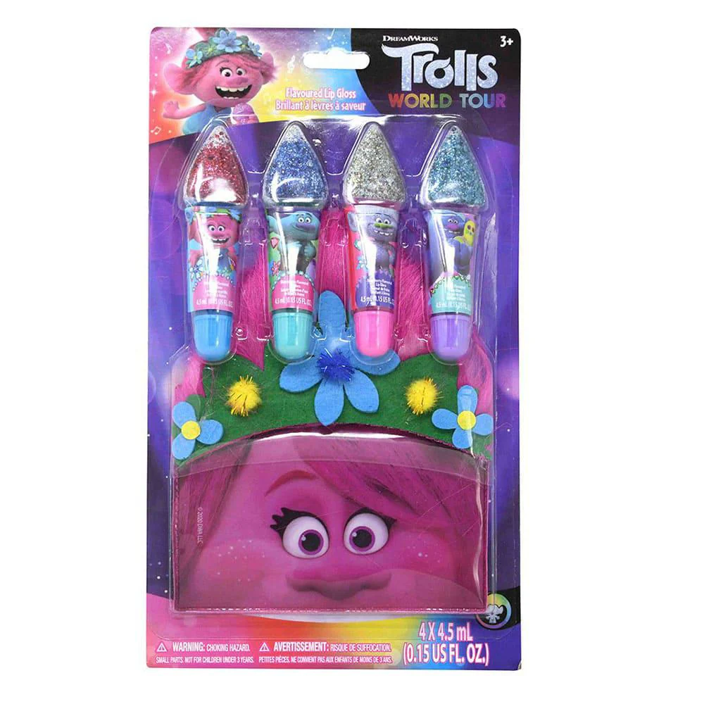 Brillo Labial Trolls 4 Piezas