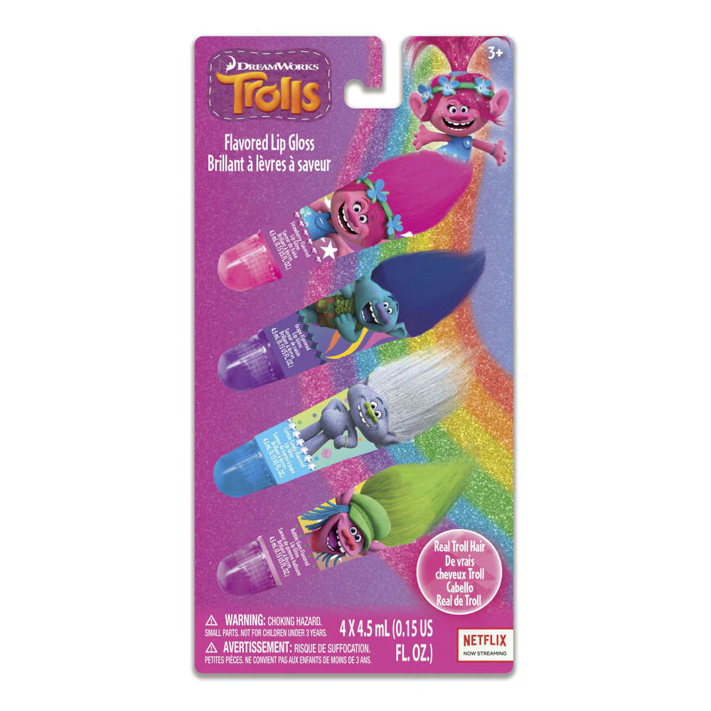 Brillo Labial Trolls Set 4 Piezas