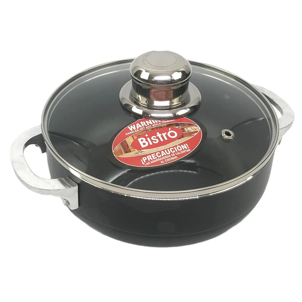 Caldero Bistro Con Tapa de Vidrio de 20 cm