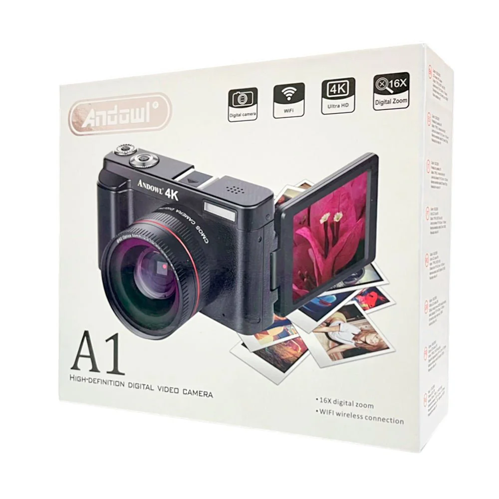 Cámara Digital Home Elegance Andowld A1 / 4K Ultra HD / Negra - Image 7