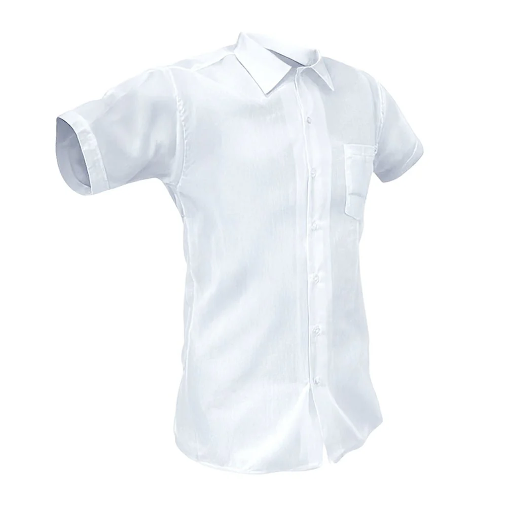 Camisa Escolar Blanca Durable / Manga Corta / Talla 14
