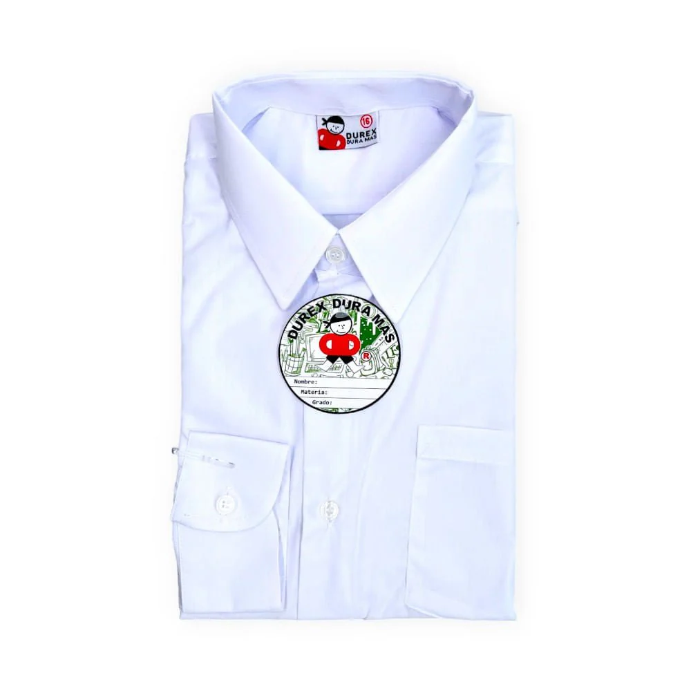 Camisa Blanca Escolar Durex / Manga Larga / Talla 16 - Image 5