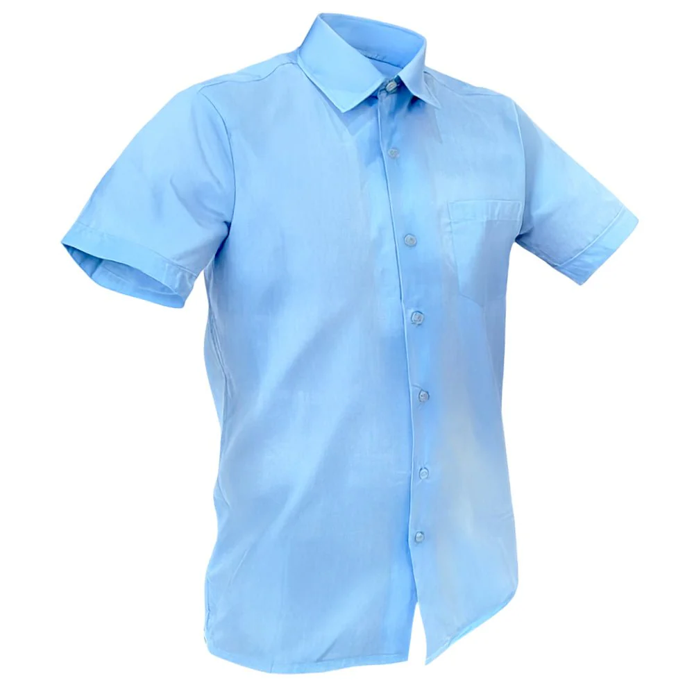 Camisa Escolar Celeste Durable / Manga Corta / Talla 20